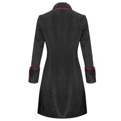 Pentagramme Severin Mens Coat In Black Red 