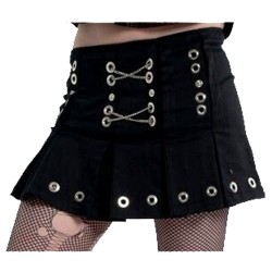 Women Gothic Black Nighty Mini Skirt