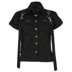 Men Black Gothic Short Sleeveless Shirt Men Gothic Shirt For Sale Steampunk
