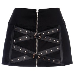 Women Gothic Backle Black Steampunk Mini Skirt Ladies Short 