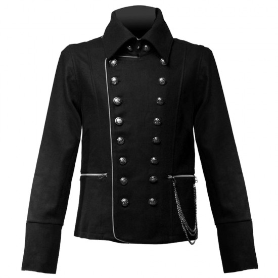 Men Gothic Band Fashion Military Coat British Military Jacket For Sale