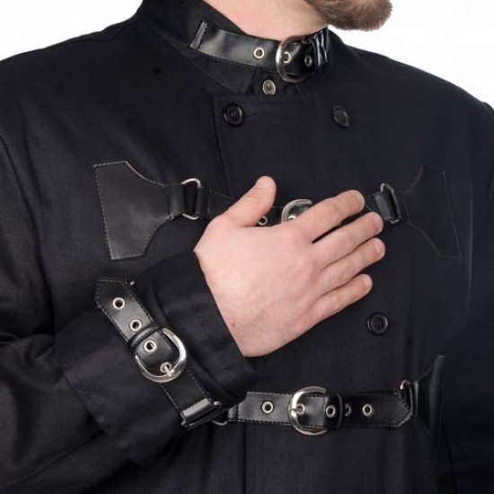 Men Hellraiser Long Coat Gothic Style Cotton Coat For Sale