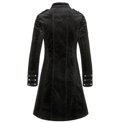 Womens Gothic Velvet Black Slim Fitted Coat Womens Vintage Fashion Coat 