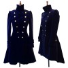 Women Blue Velvet Coat Double Breasted Frock Women Gothic Coat Women Blue Velvet Coat Double Breasted Frock Women Gothic Coat