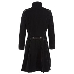 Women Gothic Long Coat Jacket Velvet Steampunk Aristocrat Alternative Fashion Style Velvet Black Coat 
