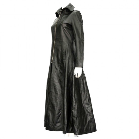 Women Gothic Coat Vampire Black Dawn Razor Coat Leather Trench Coat Women Gothic Coat Vampire Black Dawn Razor Coat Leather Trench Coat