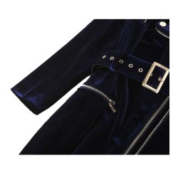 Women Charming Zipper Slim Velvet Fashion Dress Coat Women Sexy Mini Coat 