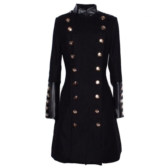 Womens British Style Slim Fit Wool Blend Trench Double Breasted Long Jacket Military Coat Womens British Style Slim Fit Wool Blend Trench Double Breasted Long Jacket Military Coat