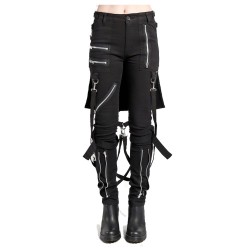 Women Bumflap Bondage Pants EMO Biker Gothic Pant 