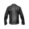 Mens Real Black Leather Spike Jacket Studded Spice Buckle Belt Punk Style Cropped Jacket Mens Real Black Leather Spike Jacket Studded Spice Buckle Belt Punk Style Cropped Jacket