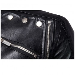 Men Motorcycle Jacket Gothic Black Leather Jacket Multi-Zip Biker Jacket