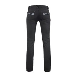 Women Goth Long Pants With Zippers Black Punk Rock Decorated Pants 