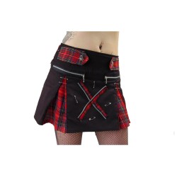 Women Death Rock Short Mini Skirt Kilt Tartan Skirt Gothic