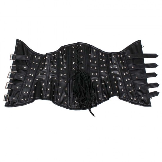 Women Black Leather Steel Boned Waist slimming Women Corset Women Black Leather Steel Boned Waist slimming Women Corset