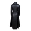 Women Gothic Coat Vampire Black Soft Lamb Leather Full Length Coat