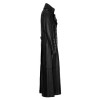 Men Neo Matrix Coat Black Full Length Leather Trench Coat Gothic Matrix Style Coat