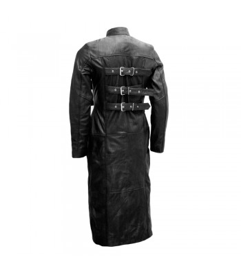 Men Gothic Trench Coat Gothic Leather Long Coat Bondage Style Coat