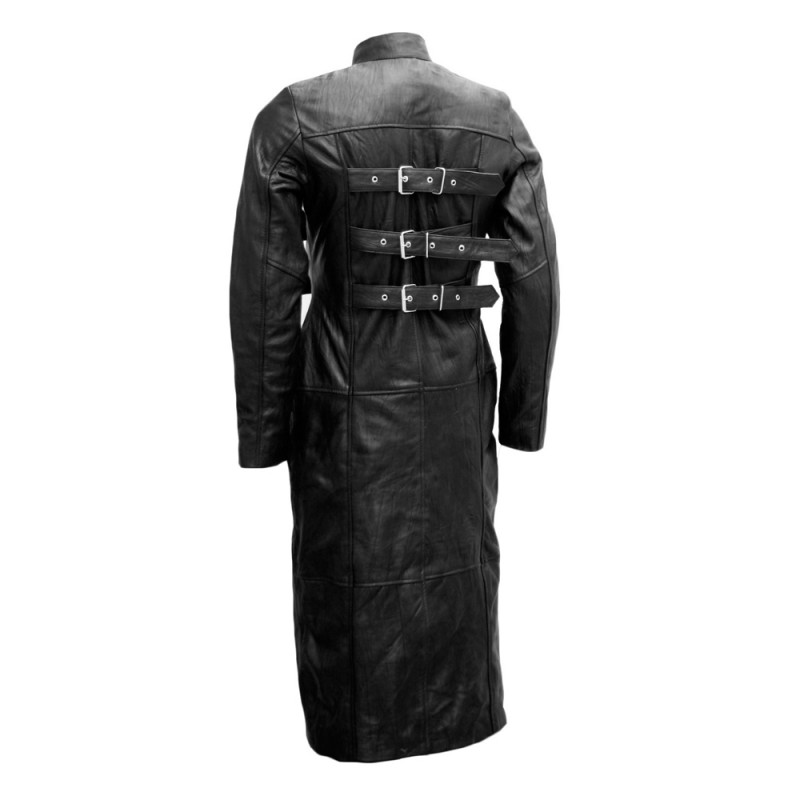 Men Gothic Trench Coat Leather Men Gothic Long Coat Bondage Style Coat