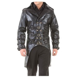 Post Apocalyptic Steampunk Jacket Gothic Costume Mens Trench Coat 