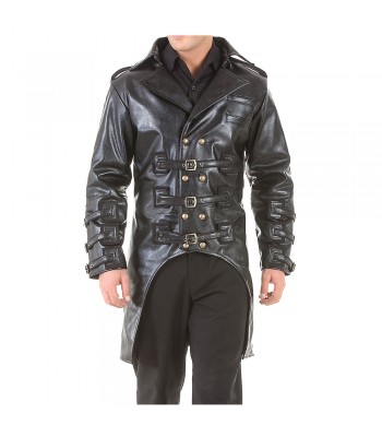 Post Apocalyptic Steampunk Jacket Gothic Costume Mens Trench Coat 