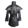 Women Gothic Real Black Leather Coat Goth Matrix Trench Bondage Coat
