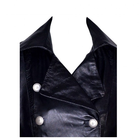 Women Gothic Nemesis Black Vintage Military Soft Leather Victorian Vampire Goth Coat Women Gothic Nemesis Black Vintage Military Soft Leather Victorian Vampire Goth Coat