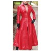 Women Gothic Red Genuine Leather Coat Catsuit Lederoverall Coat