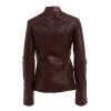 Women Military Style Brown Fashion Leather Jacket Blazer Coat Designer Coat