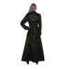 Women Gothic Long Coat Genuine Leather Coat Fashion Front Zipper