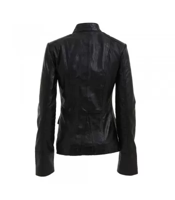 Women’s Military Gothic Leather Blazer Jacket