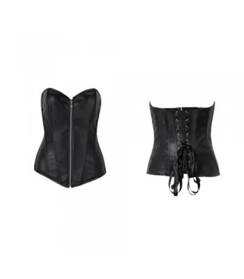 Lace up Corset Top Leather Waist Spiral Steel Boned Cincher Bustier  (2025)