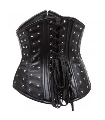 Women Black Leather Steel Boned Waist slimming Women Corset (2025)