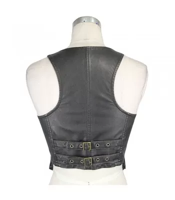 Women PU Leather Vest Black Short Jacket Coats Motorcycle Waistcoats Punk Rock Military (2025)