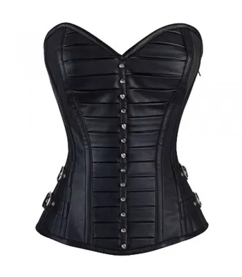 Gothic Faux Leather Corset Sexy Corset Steel Boned Overbust Corset (2025)
