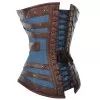 Women Corset Harnock Denim Overbust Corset With Brown Faux Leather (2025) Women Corset Harnock Denim Overbust Corset With Brown Faux Leather (2025)
