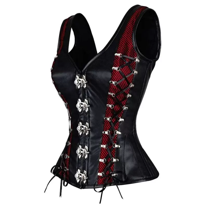 Women Corset Janyse Overbust Corset Faux Leather Shoulder Straps (2025) Women Corset Janyse Overbust Corset Faux Leather Shoulder Straps (2025)
