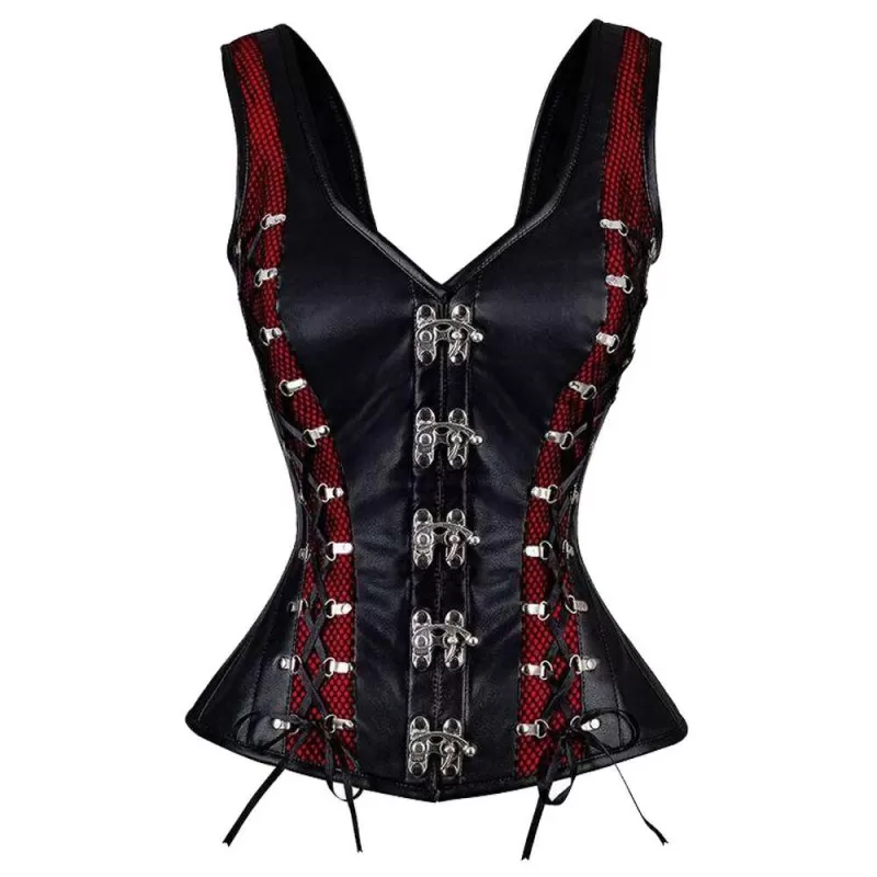 Women Corset Janyse Overbust Corset Faux Leather Shoulder Straps (2025) Women Corset Janyse Overbust Corset Faux Leather Shoulder Straps (2025)