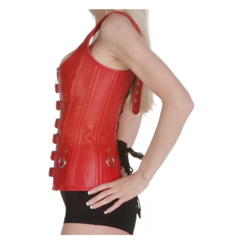 Women Bustier Overbust Corset Red Steel Bone Lace Up Corset (2025)