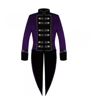 Handmade Men Victorian Tailcoat Purple Steampunk Jacket VTG Tailcoat  (2025)