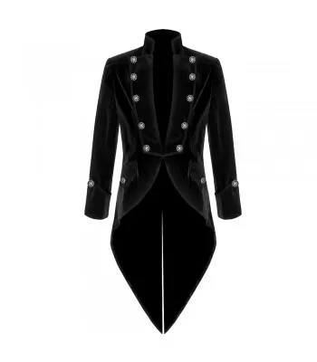 Men Gothic Pentagram Steampunk Victorian Velvet Swallow Tailcoat (2025)