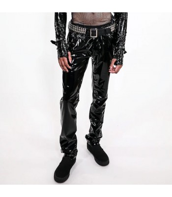Men Gothic Pant Skinny PVC Vinyl Stretch Jeans Pant (2025)
