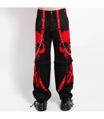 Men Gothic Red Skull Punk Pants Baggy Style Alternative Trousers