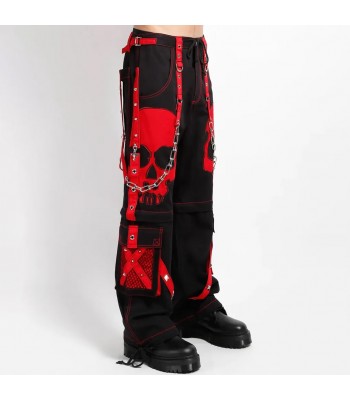 Men Gothic Red Skull Punk Pants Baggy Style Alternative Trousers