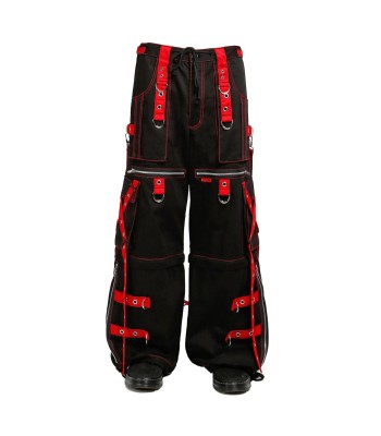 Tripp NYC X-Strap Zip Off Pants | Black/Red Bondage Pants with Detachable Legs