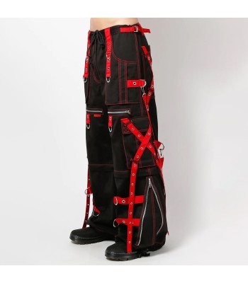 Tripp NYC X-Strap Zip Off Pants | Black/Red Bondage Pants with Detachable Legs