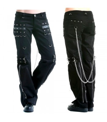 Men Gothic Black Zipper Pant Black Gothic Chained Pant Cotton Pant Cotton (2025)