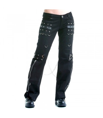 Men Gothic Black Zipper Chain Pant