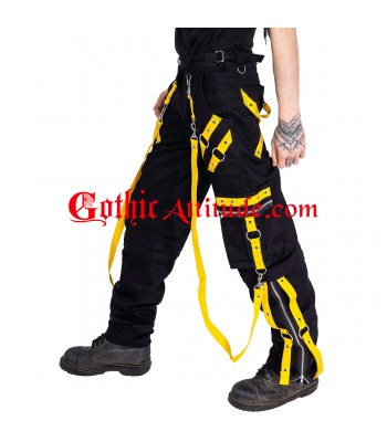 Men High Waist Pants Cargo Trip Pants, Baggy Trouser Vortex Pants CYBER GOTH (2025)