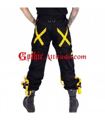 Men High Waist Cargo Trip Pants | Baggy Cyber Gothic Vortex Trousers