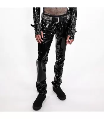 Men Gothic Pant Skinny PVC Vinyl Stretch Jeans Pant (2025)